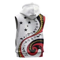 Papua New Guinea 50th Independence Anniversary Sleeveless Zip Hoodie Special Style White Version - Polynesian Pride