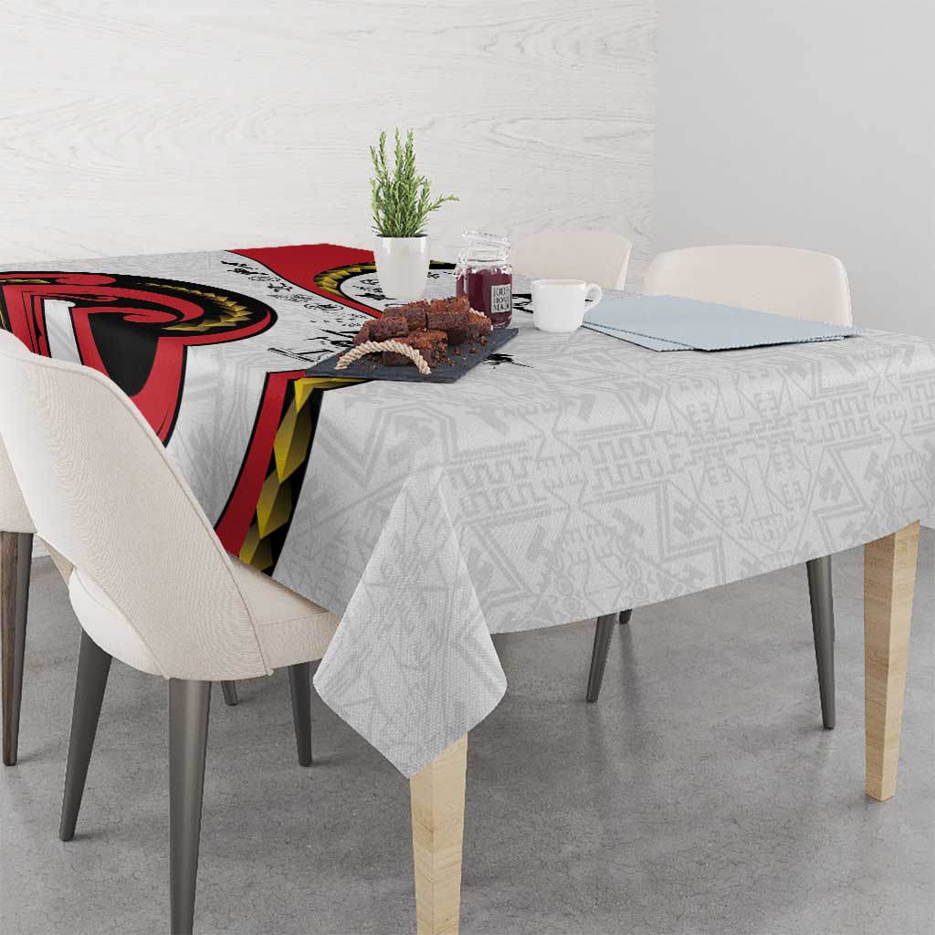 Papua New Guinea 50th Independence Anniversary Tablecloth Special Style White Version - Polynesian Pride