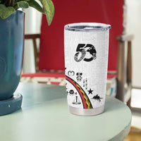 Papua New Guinea 50th Independence Anniversary Tumbler Cup Special Style White Version - Polynesian Pride