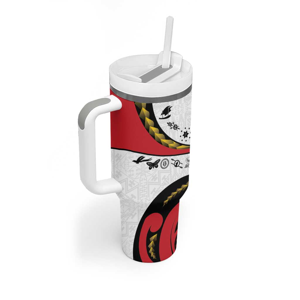 Papua New Guinea 50th Independence Anniversary Tumbler With Handle Special Style White Version - Polynesian Pride