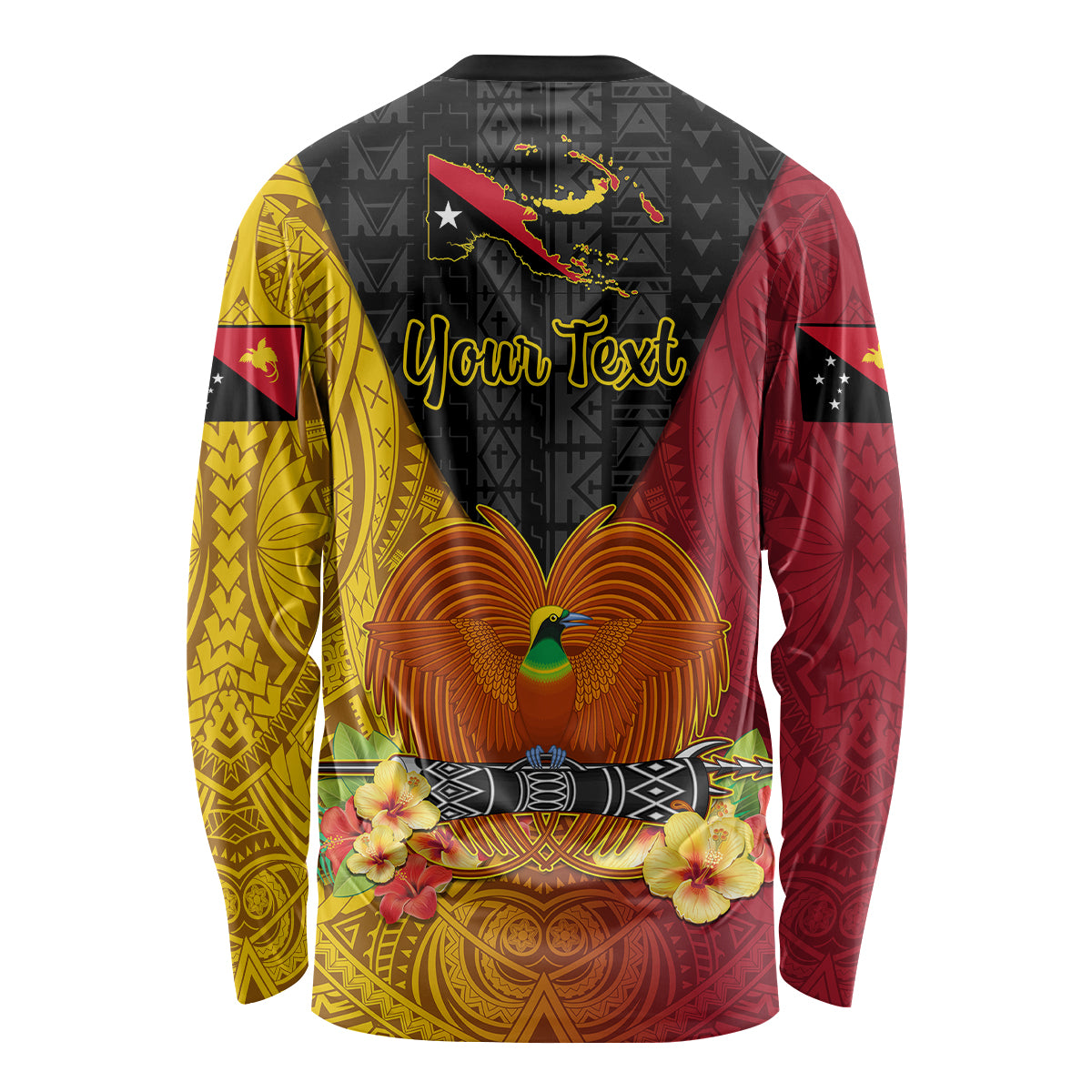 Personalized Papua New Guinea Independence Day Long Sleeve Shirt Bird Of Paradise With Polynesian Pattern LT05 - Polynesian Pride