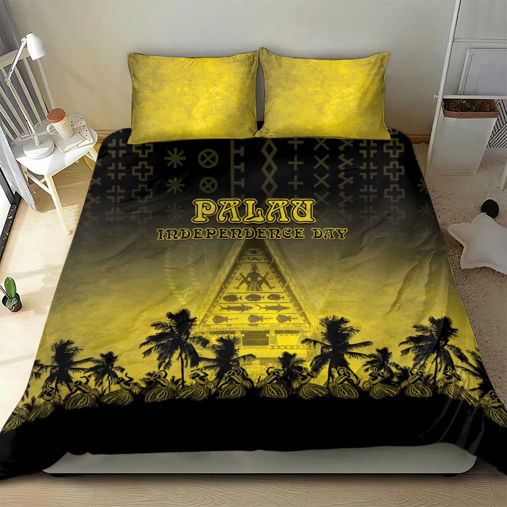 Palau Independence Day Bedding Set Palauan Tattoo Pattern - Polynesian Pride