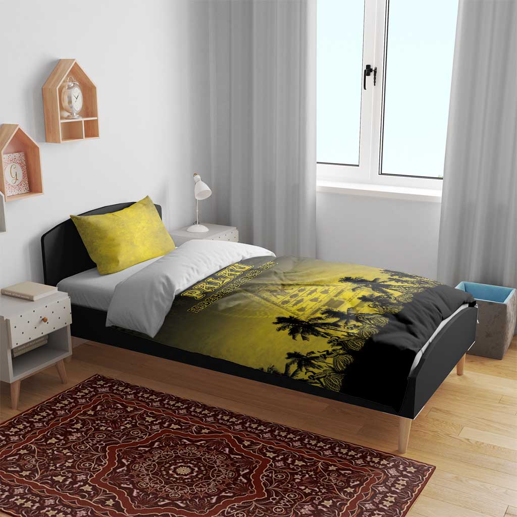 Palau Independence Day Bedding Set Palauan Tattoo Pattern - Polynesian Pride