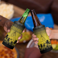 Personalised Palau Independence Day 4 in 1 Can Cooler Tumbler Palauan Tattoo Pattern - Polynesian Pride