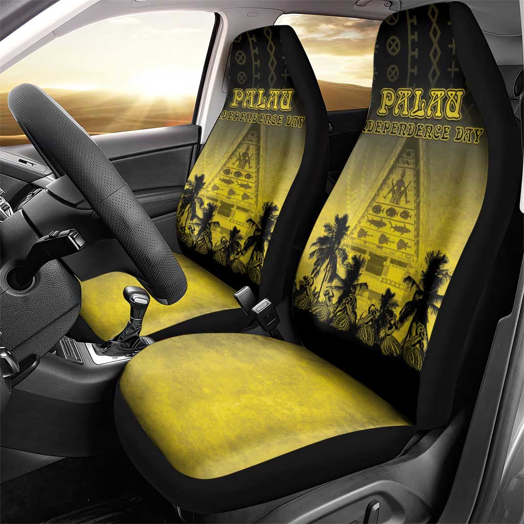 Palau Independence Day Car Seat Cover Palauan Tattoo Pattern - Polynesian Pride