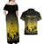 Personalised Palau Independence Day Couples Matching Off Shoulder Maxi Dress and Hawaiian Shirt Palauan Tattoo Pattern - Polynesian Pride