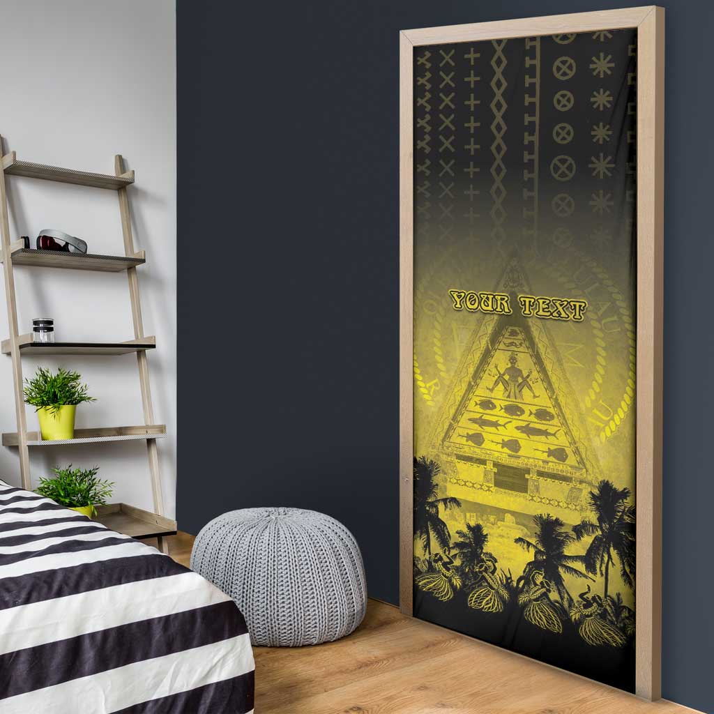 Palau Independence Day Door Cover Palauan Tattoo Pattern - Polynesian Pride