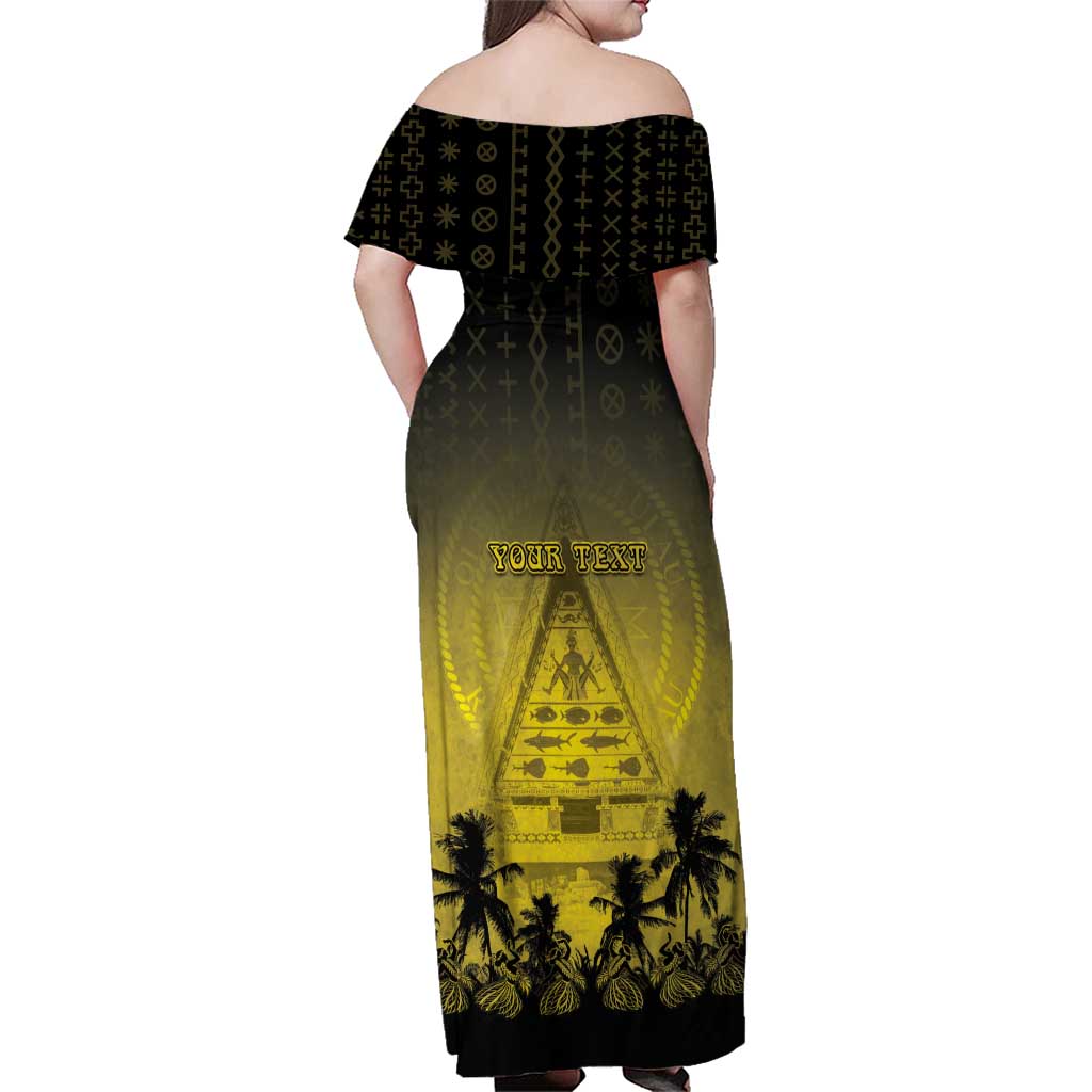 Personalised Palau Independence Day Family Matching Off Shoulder Maxi Dress and Hawaiian Shirt Palauan Tattoo Pattern - Polynesian Pride