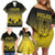 Personalised Palau Independence Day Family Matching Off Shoulder Short Dress and Hawaiian Shirt Palauan Tattoo Pattern - Polynesian Pride