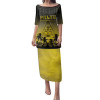Personalised Palau Independence Day Family Matching Puletasi and Hawaiian Shirt Palauan Tattoo Pattern - Polynesian Pride