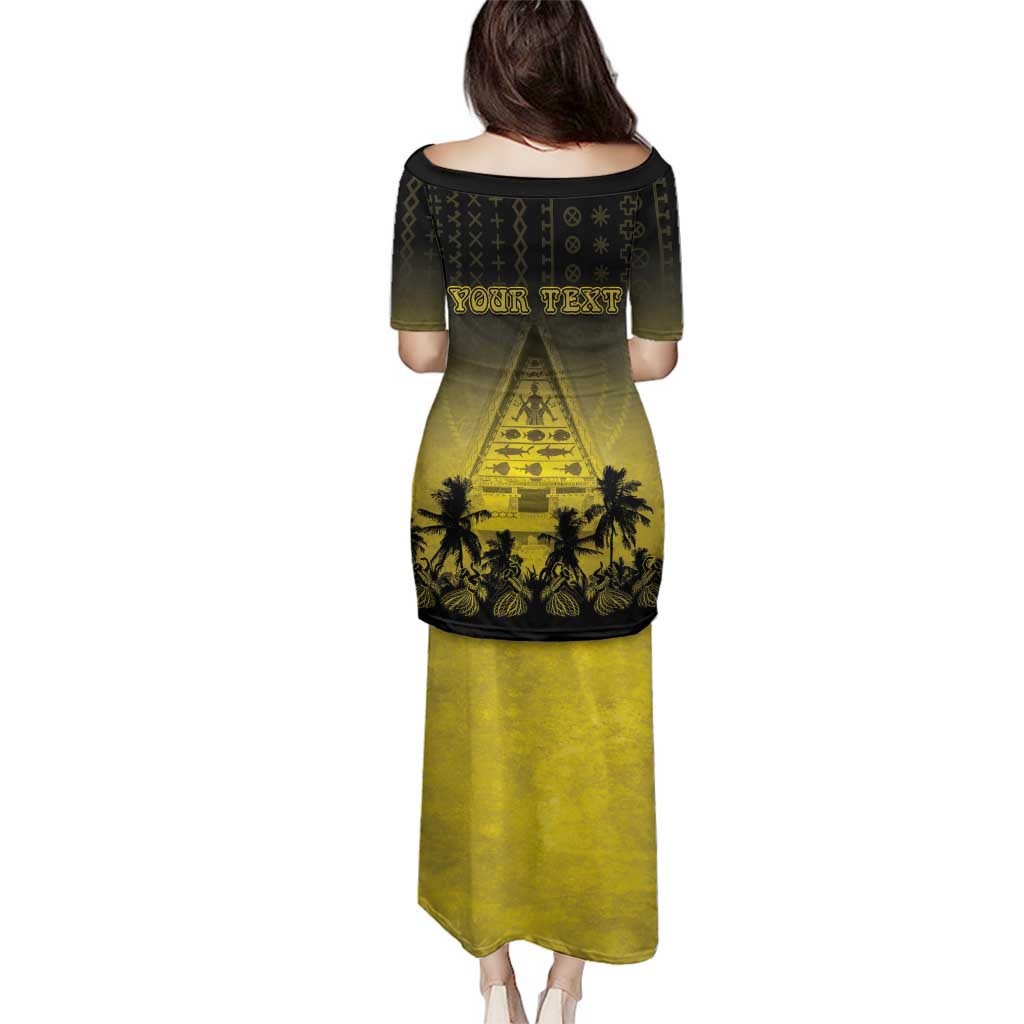 Personalised Palau Independence Day Family Matching Puletasi and Hawaiian Shirt Palauan Tattoo Pattern - Polynesian Pride