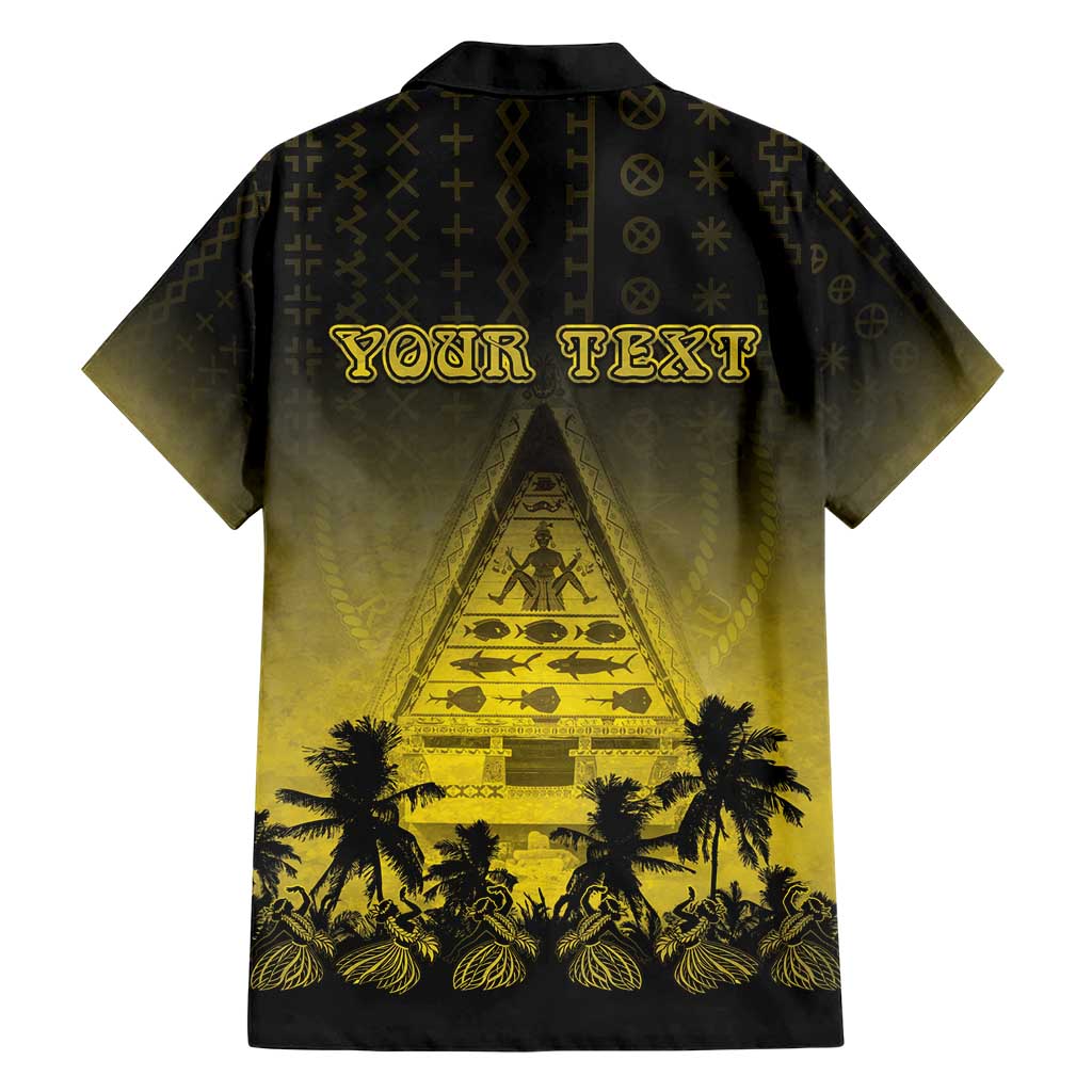 Personalised Palau Independence Day Family Matching Short Sleeve Bodycon Dress and Hawaiian Shirt Palauan Tattoo Pattern - Polynesian Pride