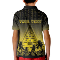 Personalised Palau Independence Day Kid Polo Shirt Palauan Tattoo Pattern - Polynesian Pride