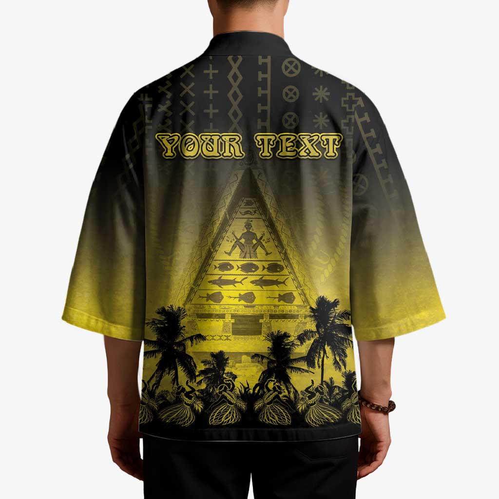 Personalised Palau Independence Day Kimono Palauan Tattoo Pattern - Polynesian Pride