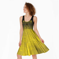 Personalised Palau Independence Day Midi Dress Palauan Tattoo Pattern - Polynesian Pride