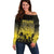 Personalised Palau Independence Day Off Shoulder Sweater Palauan Tattoo Pattern - Polynesian Pride