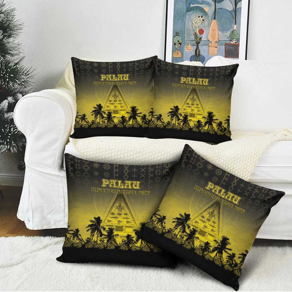 Palau Independence Day Pillow Cover Palauan Tattoo Pattern - Polynesian Pride