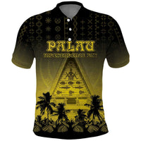 Personalised Palau Independence Day Polo Shirt Palauan Tattoo Pattern - Polynesian Pride