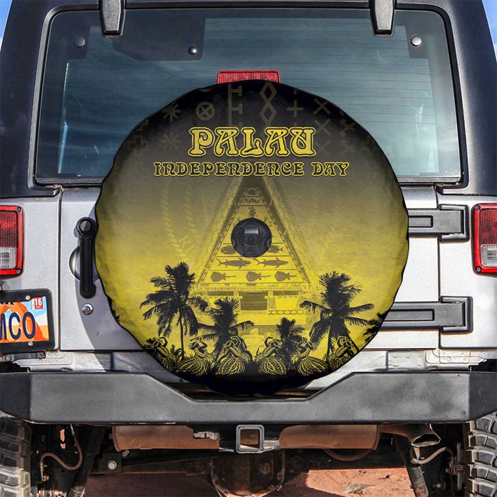 Palau Independence Day Spare Tire Cover Palauan Tattoo Pattern - Polynesian Pride