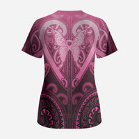 Aotearoa Breast Cancer Scrub Top Maori Tribal Pattern LT05 - Polynesian Pride