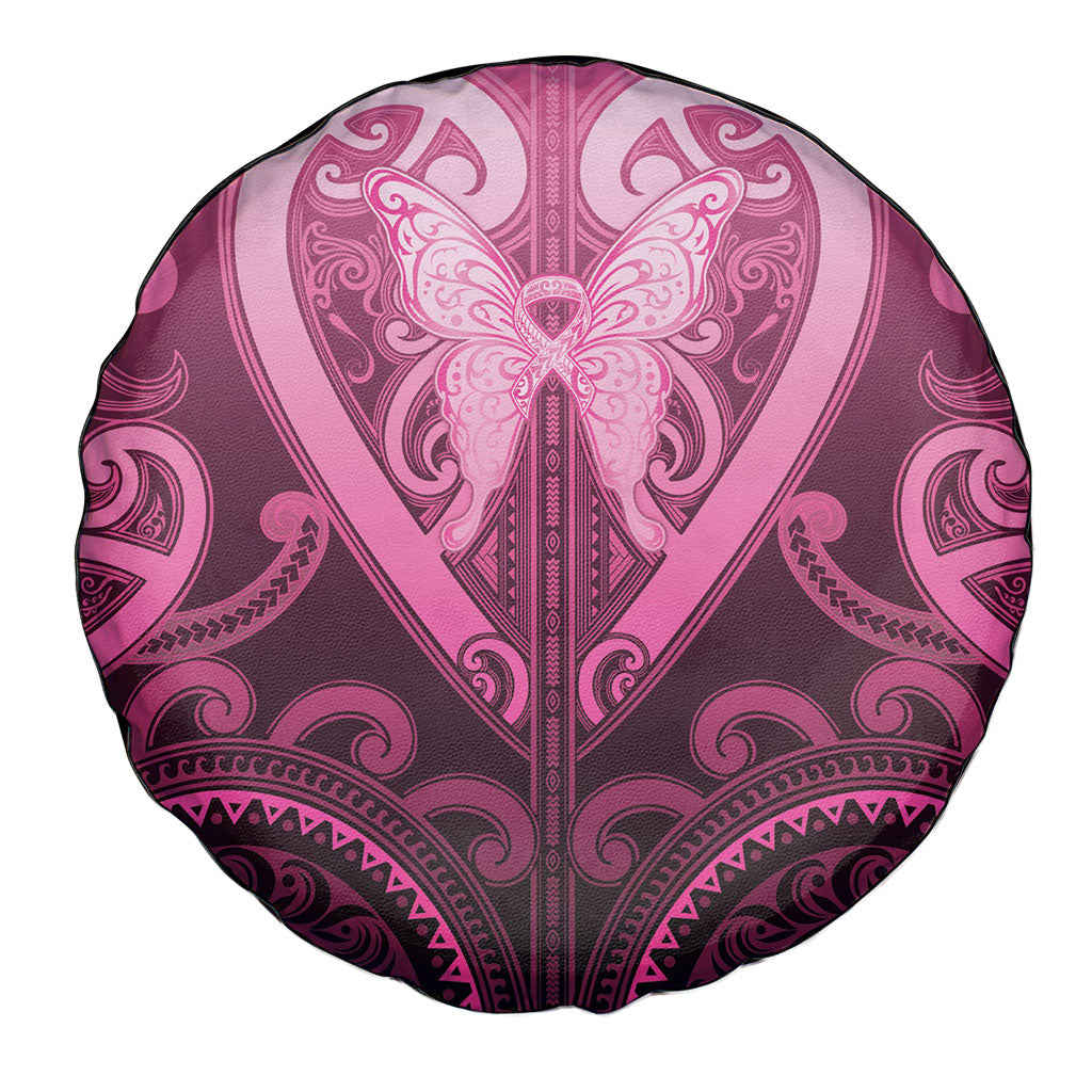 Aotearoa Breast Cancer Spare Tire Cover Maori Tribal Pattern