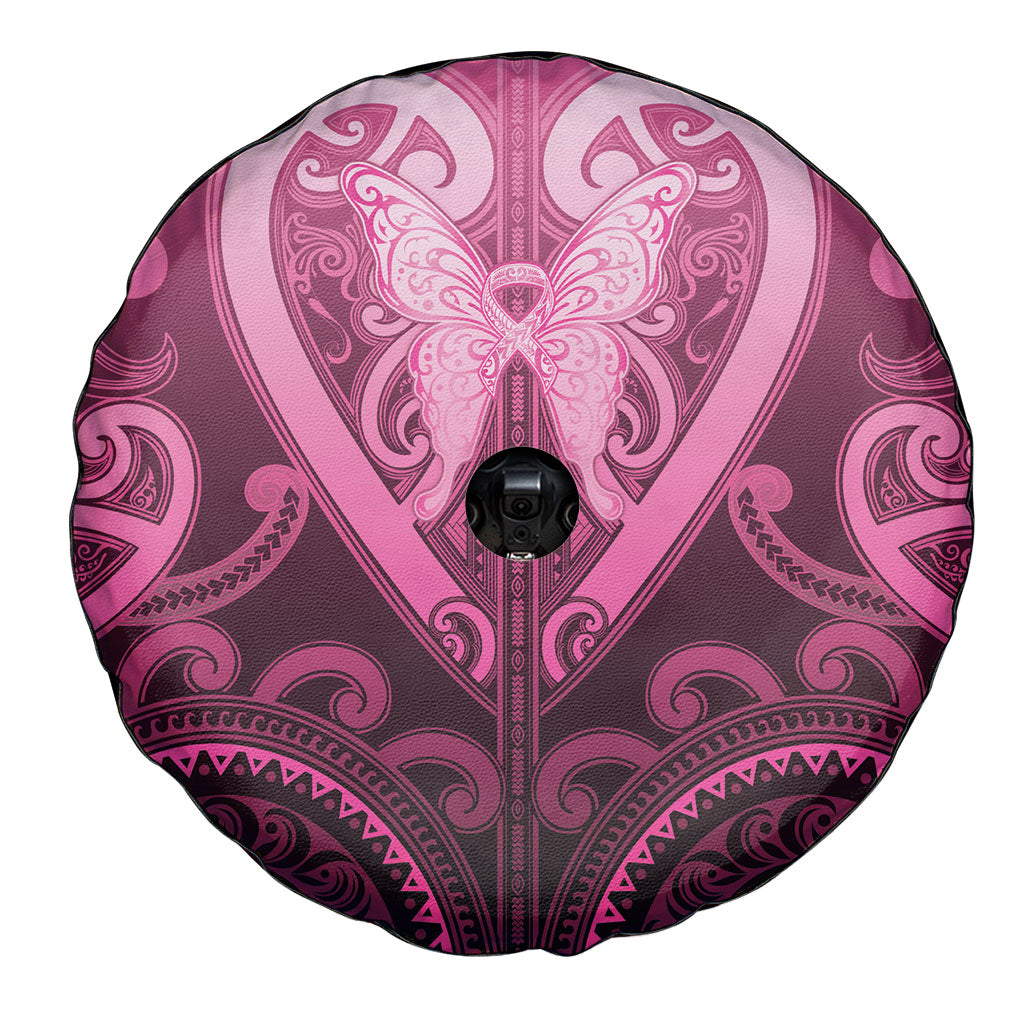 Aotearoa Breast Cancer Spare Tire Cover Maori Tribal Pattern