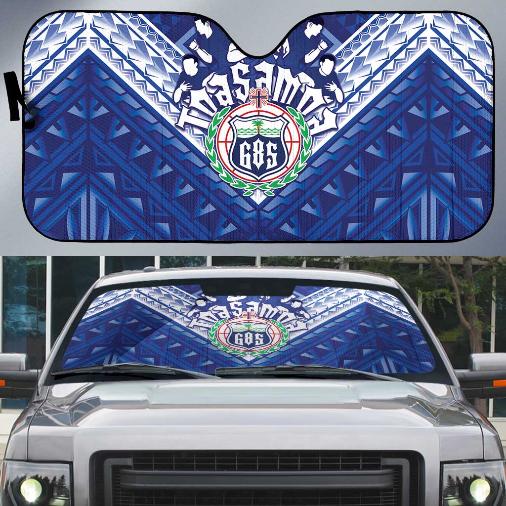 Toa Samoa Rugby Auto Sun Shade Samoan Pride With Tribal Pattern - Polynesian Pride