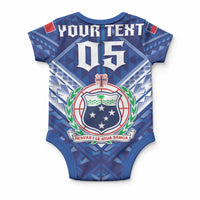 Toa Samoa Rugby Custom Baby Onesie Samoan Pride With Tribal Pattern LT05 - Polynesian Pride