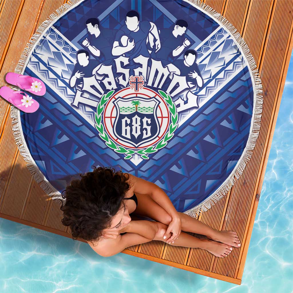 Toa Samoa Rugby Beach Blanket Samoan Pride With Tribal Pattern - Polynesian Pride