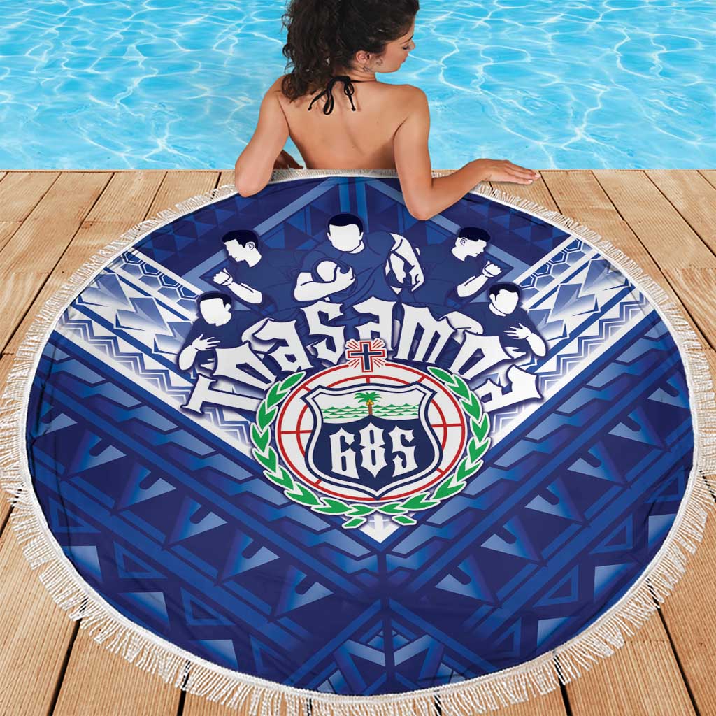 Toa Samoa Rugby Beach Blanket Samoan Pride With Tribal Pattern - Polynesian Pride