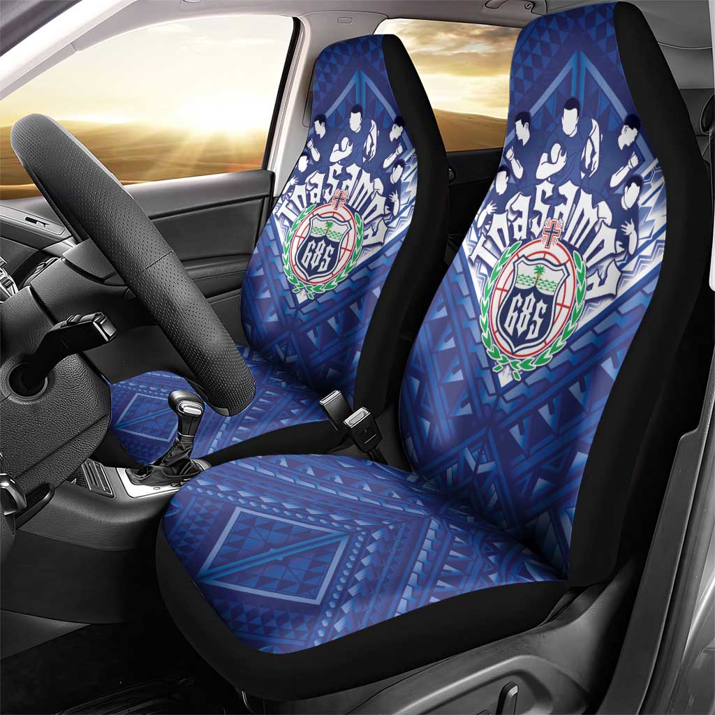 Toa Samoa Rugby Car Seat Cover Samoan Pride With Tribal Pattern - Polynesian Pride