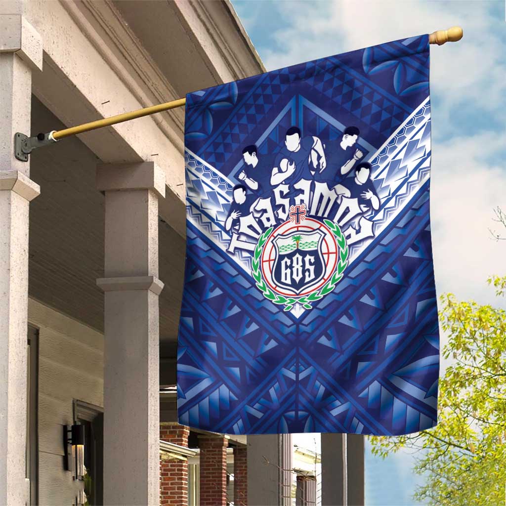 Toa Samoa Rugby Garden Flag Samoan Pride With Tribal Pattern - Polynesian Pride