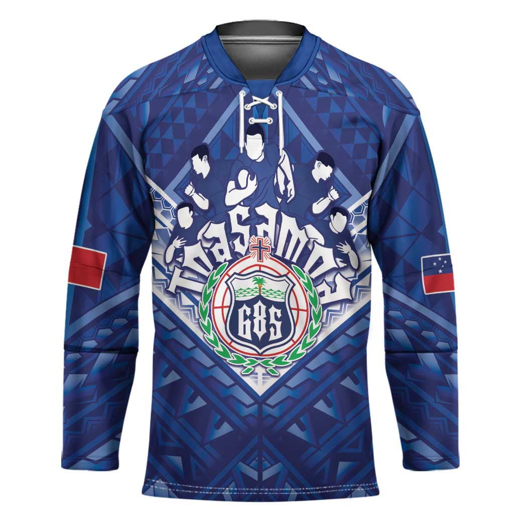 Toa Samoa Rugby Custom Hockey Jersey Samoan Pride With Tribal Pattern - Polynesian Pride