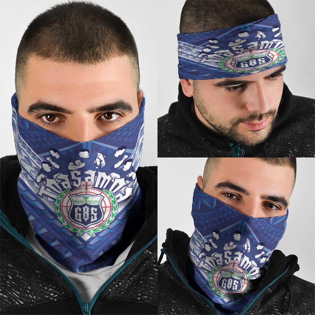 Toa Samoa Rugby Neck Gaiter Samoan Pride With Tribal Pattern - Polynesian Pride