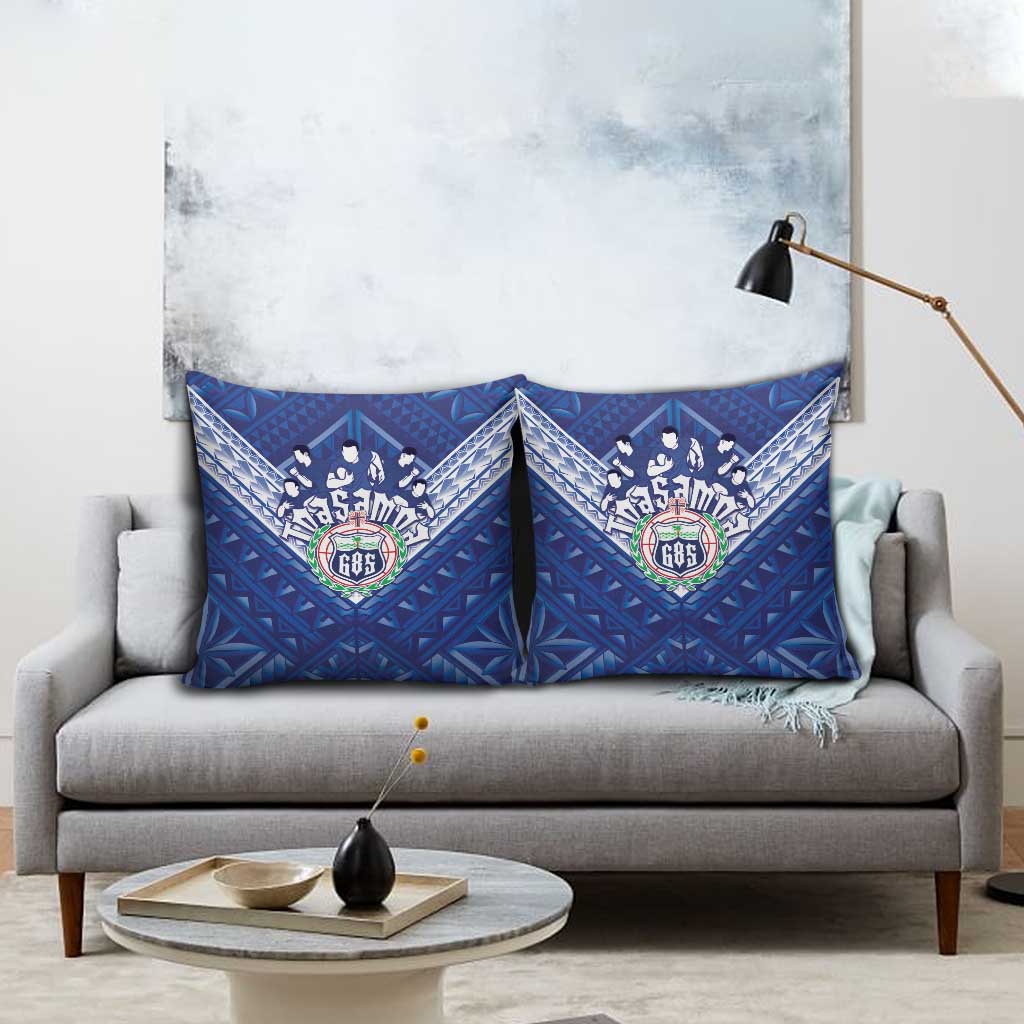 Toa Samoa Rugby Pillow Cover Samoan Pride With Tribal Pattern - Polynesian Pride