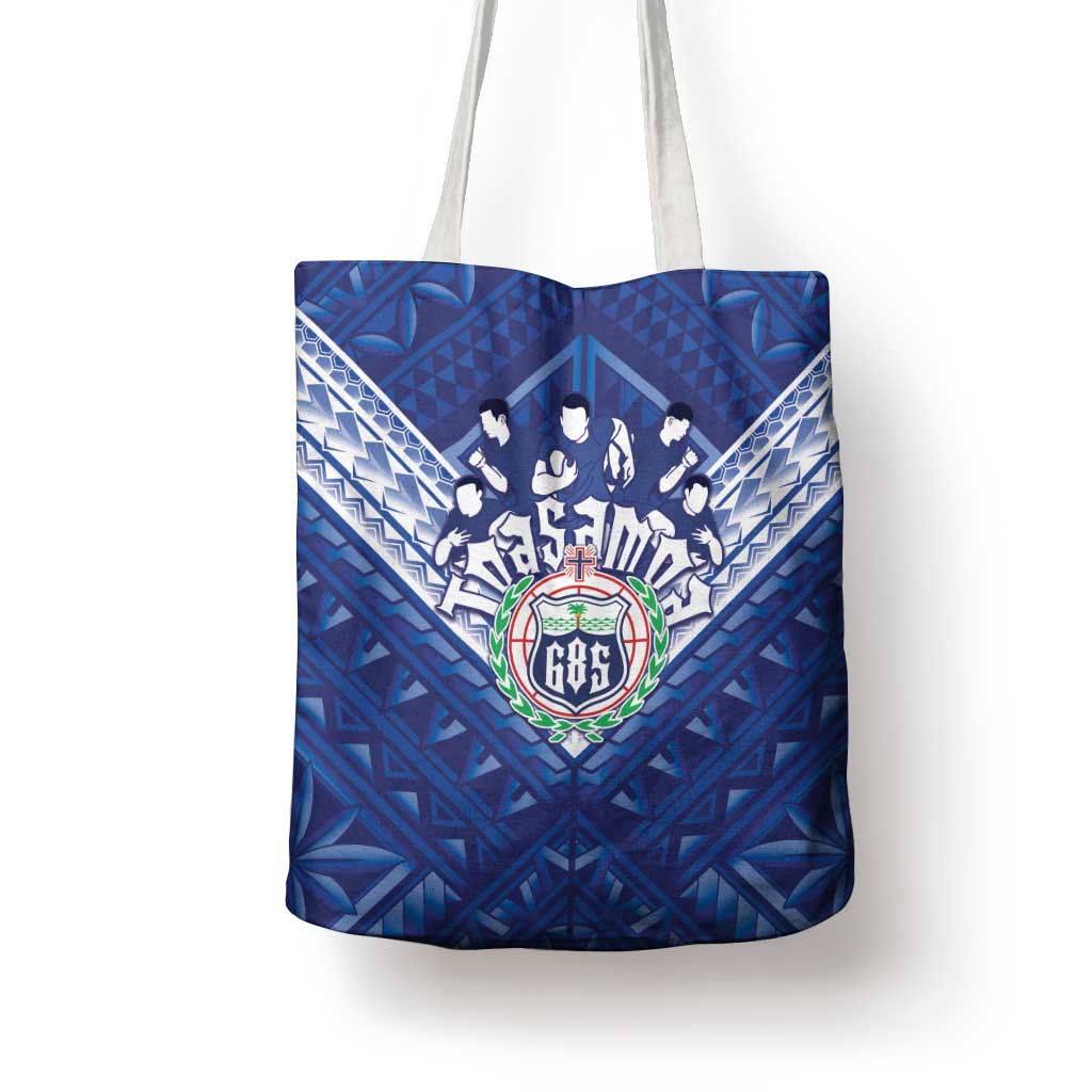 Toa Samoa Rugby Tote Bag Samoan Pride With Tribal Pattern - Polynesian Pride