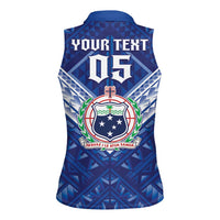 Toa Samoa Rugby Custom Women Sleeveless Polo Shirt Samoan Pride With Tribal Pattern - Polynesian Pride