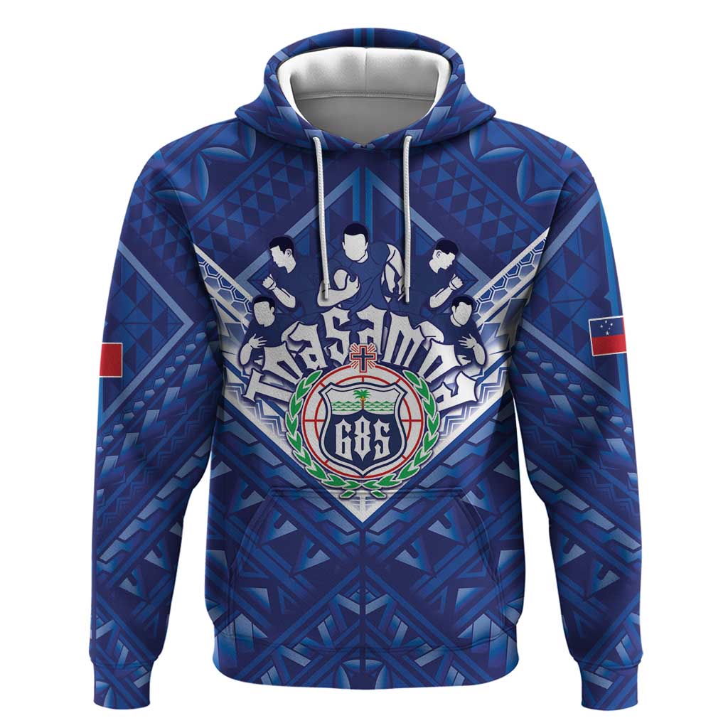 Toa Samoa Rugby Custom Zip Hoodie Samoan Pride With Tribal Pattern - Polynesian Pride