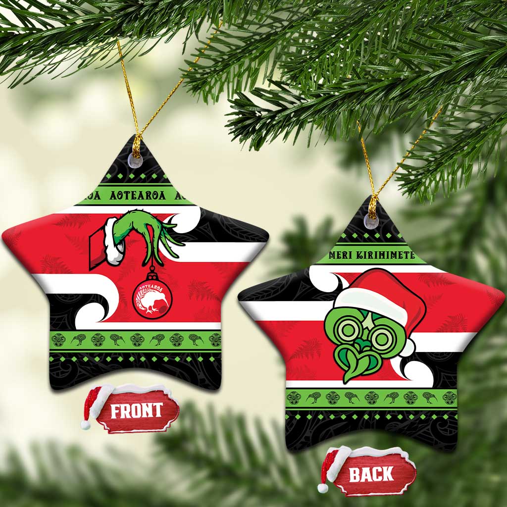 New Zealand Funny Christmas Ceramic Ornament Maori Tiki