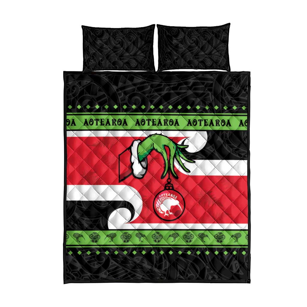 New Zealand Funny Christmas Quilt Bed Set Maori Tiki