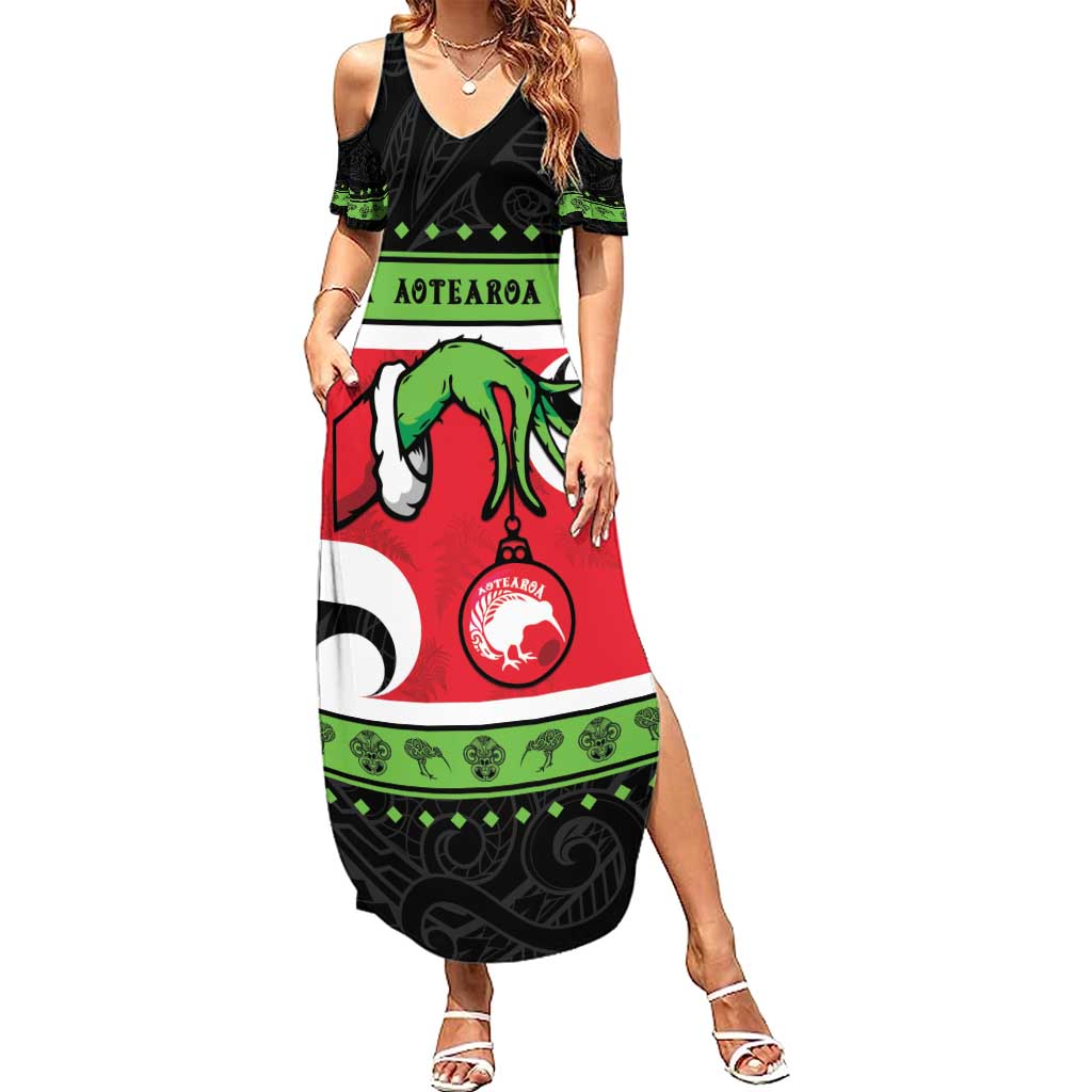 New Zealand Funny Christmas Summer Maxi Dress Maori Tiki