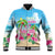 Hawaii Christmas Baseball Jacket Deck The Palms Holiday Flamingos