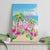 Hawaii Christmas Canvas Wall Art Deck The Palms Holiday Flamingos