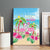 Hawaii Christmas Canvas Wall Art Deck The Palms Holiday Flamingos