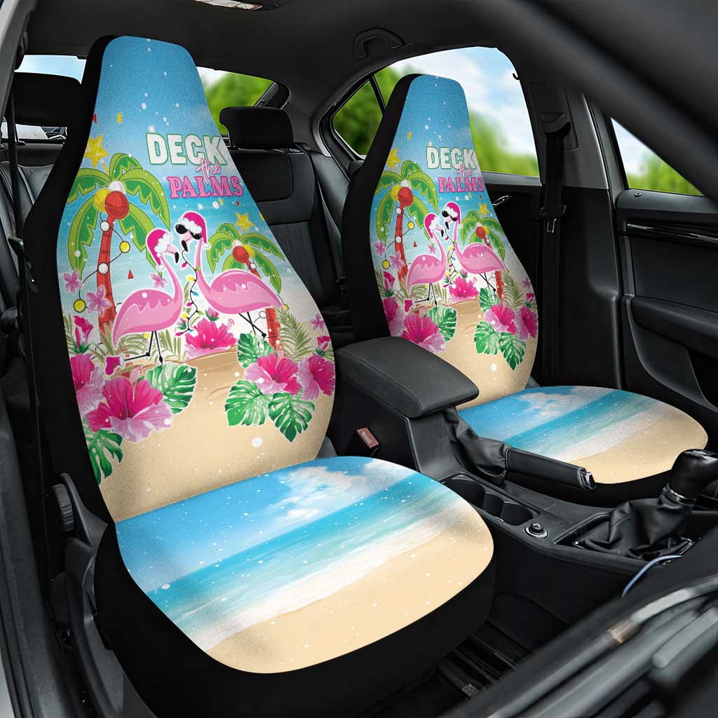 Hawaii Christmas Car Seat Cover Deck The Palms Holiday Flamingos