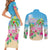 Hawaii Christmas Couples Matching Short Sleeve Bodycon Dress and Long Sleeve Button Shirt Deck The Palms Holiday Flamingos