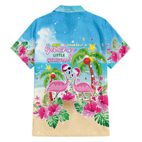 Hawaii Christmas Family Matching Long Sleeve Bodycon Dress and Hawaiian Shirt Deck The Palms Holiday Flamingos LT05 - Polynesian Pride