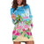 Hawaii Christmas Hoodie Dress Deck The Palms Holiday Flamingos