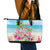 Hawaii Christmas Leather Tote Bag Deck The Palms Holiday Flamingos