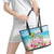 Hawaii Christmas Leather Tote Bag Deck The Palms Holiday Flamingos